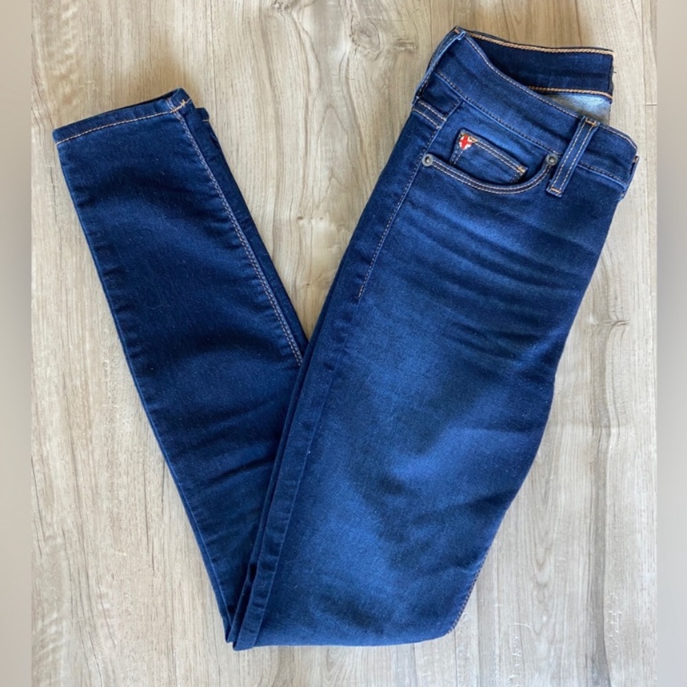 Hudson Jeans Natalie Straight Skinny Dark Wash Jeans in Alga Size 25